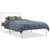 vidaXL Bedframe met hoofdbord metaal wit 100x200 cm