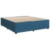 vidaXL Boxspring met matras fluweel donkerblauw 200x200 cm
