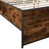 vidaXL Bedframe bewerkt hout metaal gerookt eikenkleurig 180x200 cm