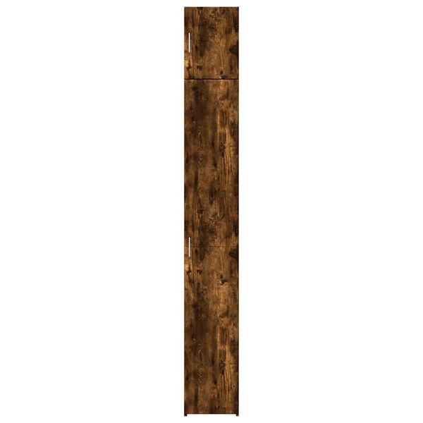 vidaXL Opbergkast smal 30x42,5x225 cm bewerkt hout gerookt eikenkleur