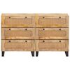 vidaXL Dressoir 2 pcs Bruin 60 x 33 x 75 cm Massief Mango Hout
