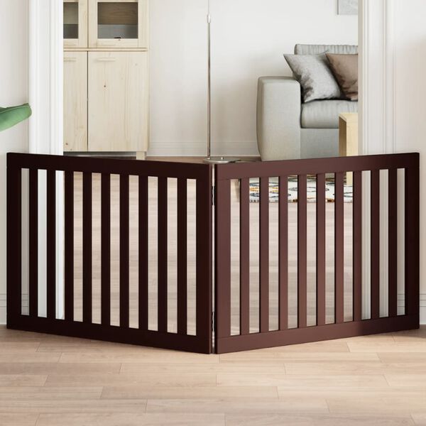 vidaXL Hondenhek inklapbaar 2 panelen 160 cm populierenhout bruin