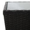 vidaXL 3-delige Bistroset poly rattan en gehard glas zwart