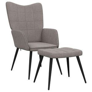 vidaXL Relaxstoel met voetenbank stof taupe
