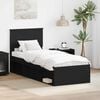 vidaXL Bedframe met hoofdeinde Zwart 75 x 190 cm Massief grenenhout