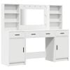 vidaXL Make-up tafel set met LED 3 st Wit Bewerkt hout