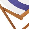 vidaXL Strandstroelen 2st inklapbaar stof en massief hout blauw en wit