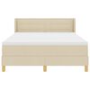 vidaXL Boxspringbed met matras met hoofdeinde Cr&egrave;me 140 x 190 cm Stof
