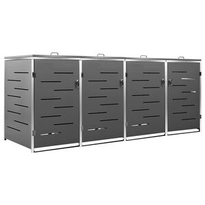 vidaXL Containerberging vierdubbel 276,5x77,5x115 cm roestvrij staal