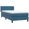 vidaXL Boxspring met matras fluweel donkerblauw 100x220 cm