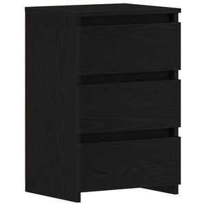 vidaXL Nachtkastje Zwart Eiken 40 x 35 x 62,5 cm Bewerkt hout