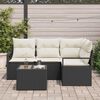 vidaXL Tuin Sofa Set met kussen met opslag 5 pcs Bruin en Crème
