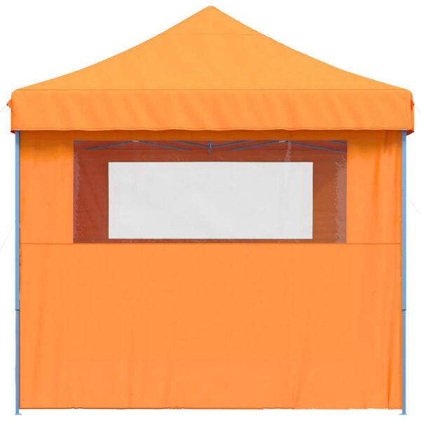 vidaXL Partytent inklapbaar pop-up met 3 zijwanden oranje