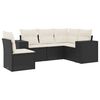 vidaXL 5-delige Loungeset met kussens poly rattan zwart