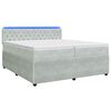 vidaXL Boxspringbed met matras Lichtgrijs 200 x 200 cm Fluweel
