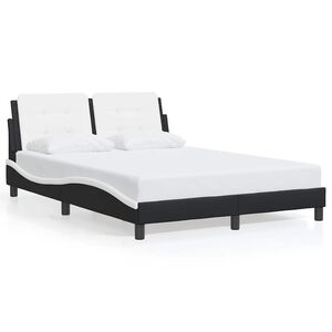 vidaXL Bedframe zonder matras "Zadar" kunstleer zwart en wit 140x200 cm
