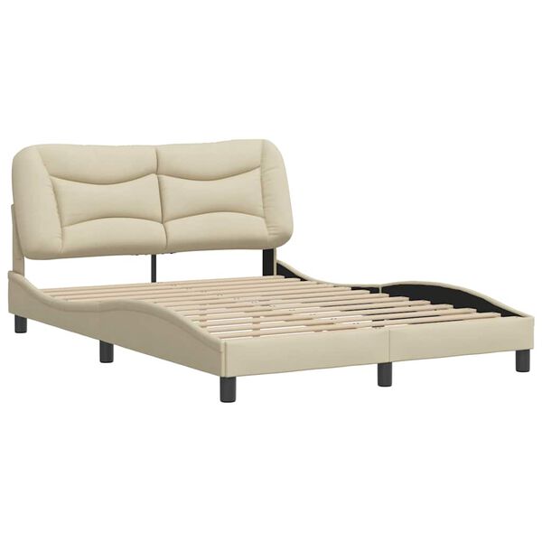 vidaXL Bedframe zonder matras "Hvar" stof cr&egrave;mekleurig 140x190 cm