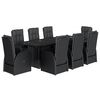 vidaXL 9-delige Tuinset poly rattan zwart