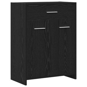 vidaXL Badkamer Kast Zwart Eiken 60 x 33 x 80 cm Bewerkt hout