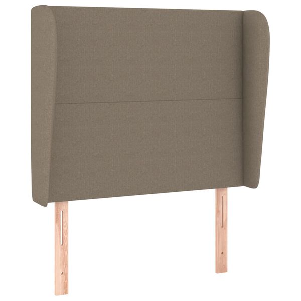 vidaXL Hoofdbord met randen 93x23x118/128 cm stof taupe