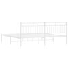 vidaXL Bedframe met hoofdbord metaal wit 200x200 cm