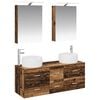 vidaXL Badkamermeubelset 5 st Oud hout Bewerkt hout en glas