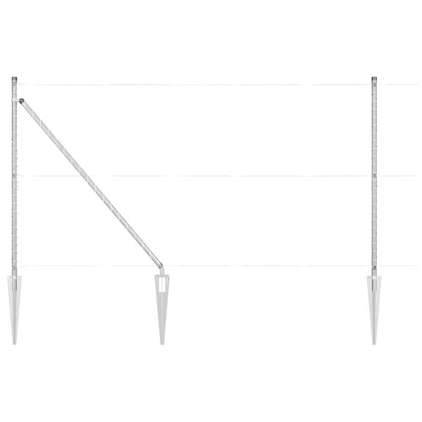 vidaXL Afrasteringspaal 7 pcs Zilver Staal