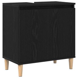 vidaXL Badkamertenk te kast Zwart Eiken 58 x 33 x 60 cm Bewerkt hout