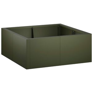 vidaXL Retentiewall 4 st 100 x 100 x 30 cm Staal Olijfgroen