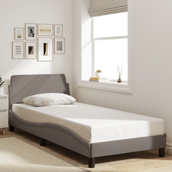 vidaXL Bedframe met hoofdeinde "Dover" 80x200 cm stof taupe
