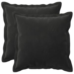 vidaXL Kussen met kussen HOUTEN 2 st Zwart fluweel