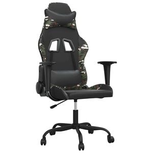 vidaXL Massage gamestoel kunstleer zwart en camouflage
