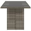 vidaXL Tuintafel met glazen blad 190x80x75 cm poly rattan grijs