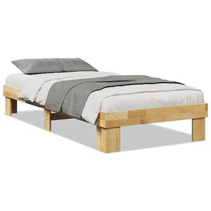 vidaXL Bedframe zonder matras 75x190 cm massief hout eiken
