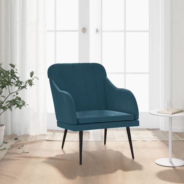 vidaXL Fauteuil 63x76x80 cm fluweel blauw