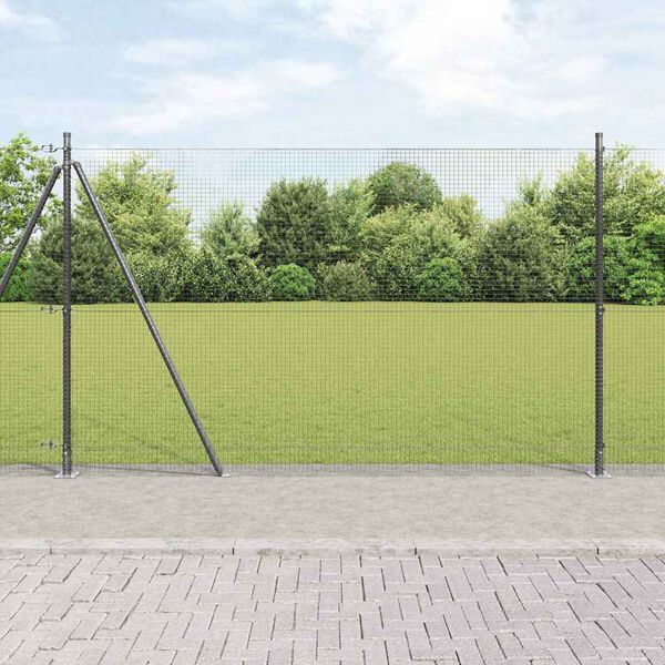 vidaXL Afrasteringspaal Grijs 25 x 1,5 m (19 x 19 mm gaas) Staal