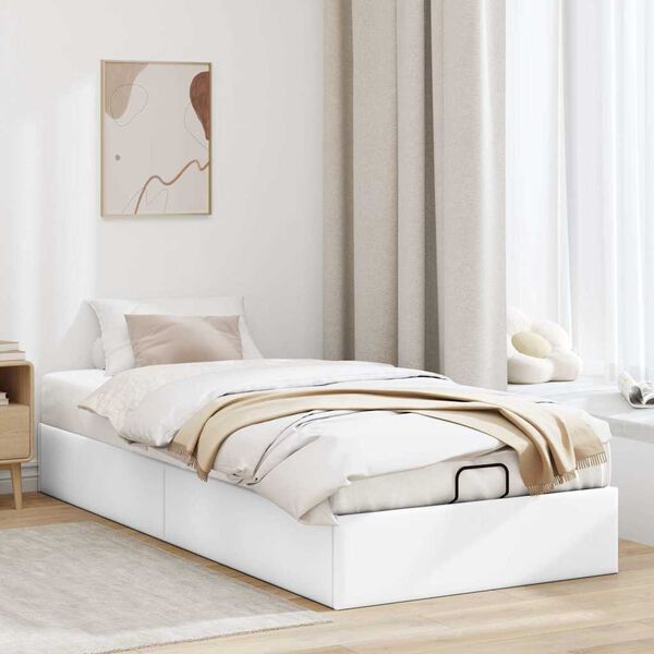vidaXL Bedframe zonder matras 100x200 cm kunstleer wit