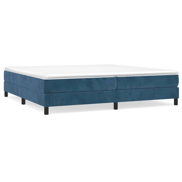 vidaXL Boxspring met matras fluweel donkerblauw 200x200 cm