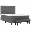 vidaXL Boxspringbed met matras Donkergrijs 160 x 200 cm Stof