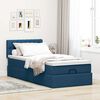 vidaXL Ottoman bed met matras en LED's 90x190cm stof blauw