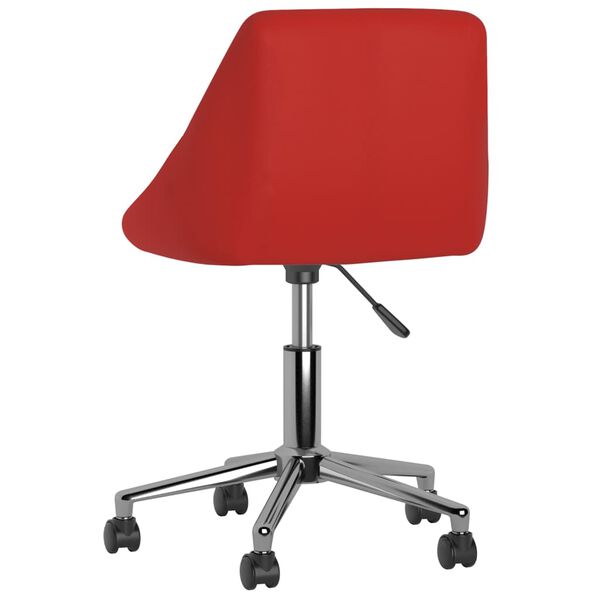 vidaXL Eetkamerstoel draaibaar kunstleer wijnrood