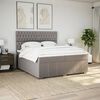 vidaXL Boxspring met matras stof taupe 200x200 cm