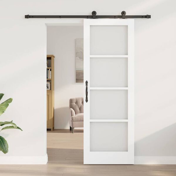vidaXL Schuifdeur ORKDAL Wit en zwart 73,5 x 211 cm