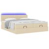 vidaXL Ottoman bed met matrassen en LED's 180x200cm stof cr&egrave;mekleurig