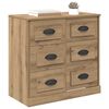 vidaXL Dressoir Artisan Eiken 70 x 35,5 x 67,5 cm Bewerkt hout