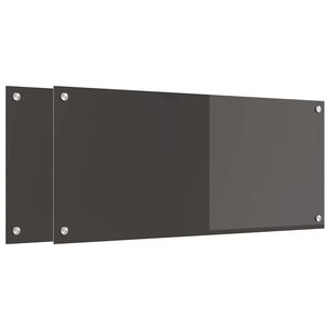 vidaXL Keukenachterwand 2 pcs Donkergrijs 90 x 40 cm gehard glas