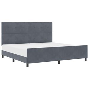 vidaXL Boxspringbed met hoofdeinde Donkergrijs 200 x 200 cm Fluweel