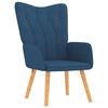 vidaXL Relaxstoel met voetenbank stof blauw