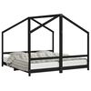 vidaXL Kinderbedframe 2x(90x190) cm massief grenenhout zwart