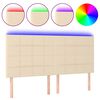 vidaXL Hoofdbord LED 200x5x118/128 cm stof cr&egrave;mekleurig